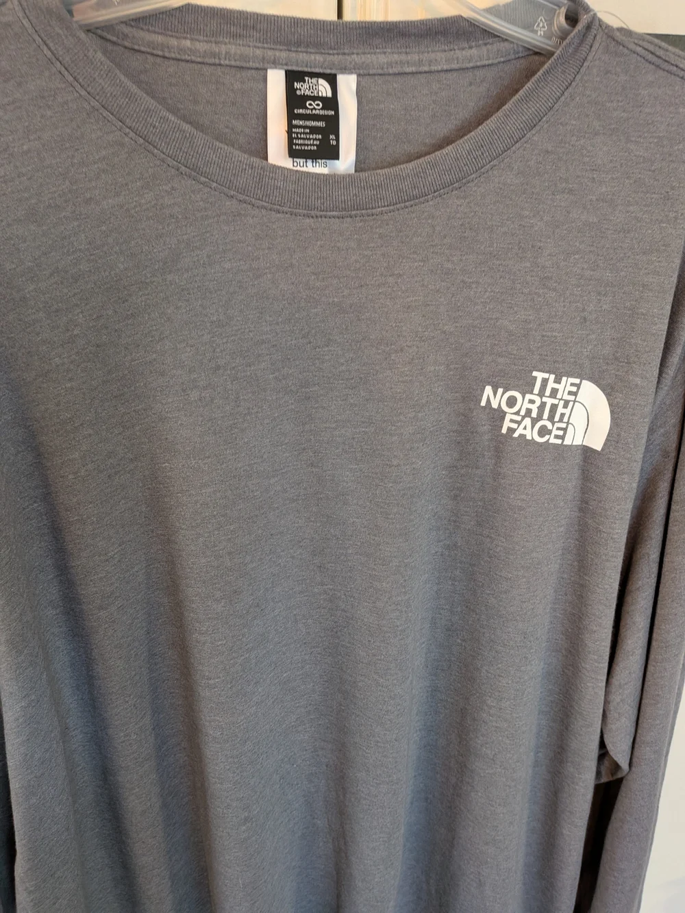 The North Face Men's Long-Sleeve Logo Tee — Charcoal Gray NWT LG